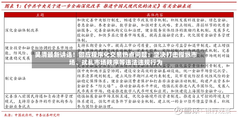 吴清最新讲话！回应程序化交易热点问题：坚决打击操纵市场、扰乱市场秩序等违法违规行为-第2张图片