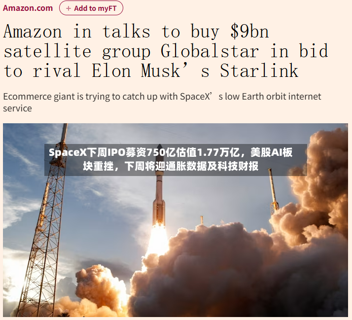 SpaceX下周IPO募资750亿估值1.77万亿，美股AI板块重挫	，下周将迎通胀数据及科技财报-第3张图片