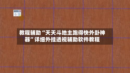 教程辅助“天天斗地主跑得快外卦神器”详细外挂透视辅助软件教程-第3张图片