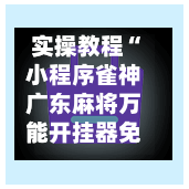 实操教程“小程序雀神广东麻将万能开挂器免费”(作弊)辅助透视教程-第3张图片