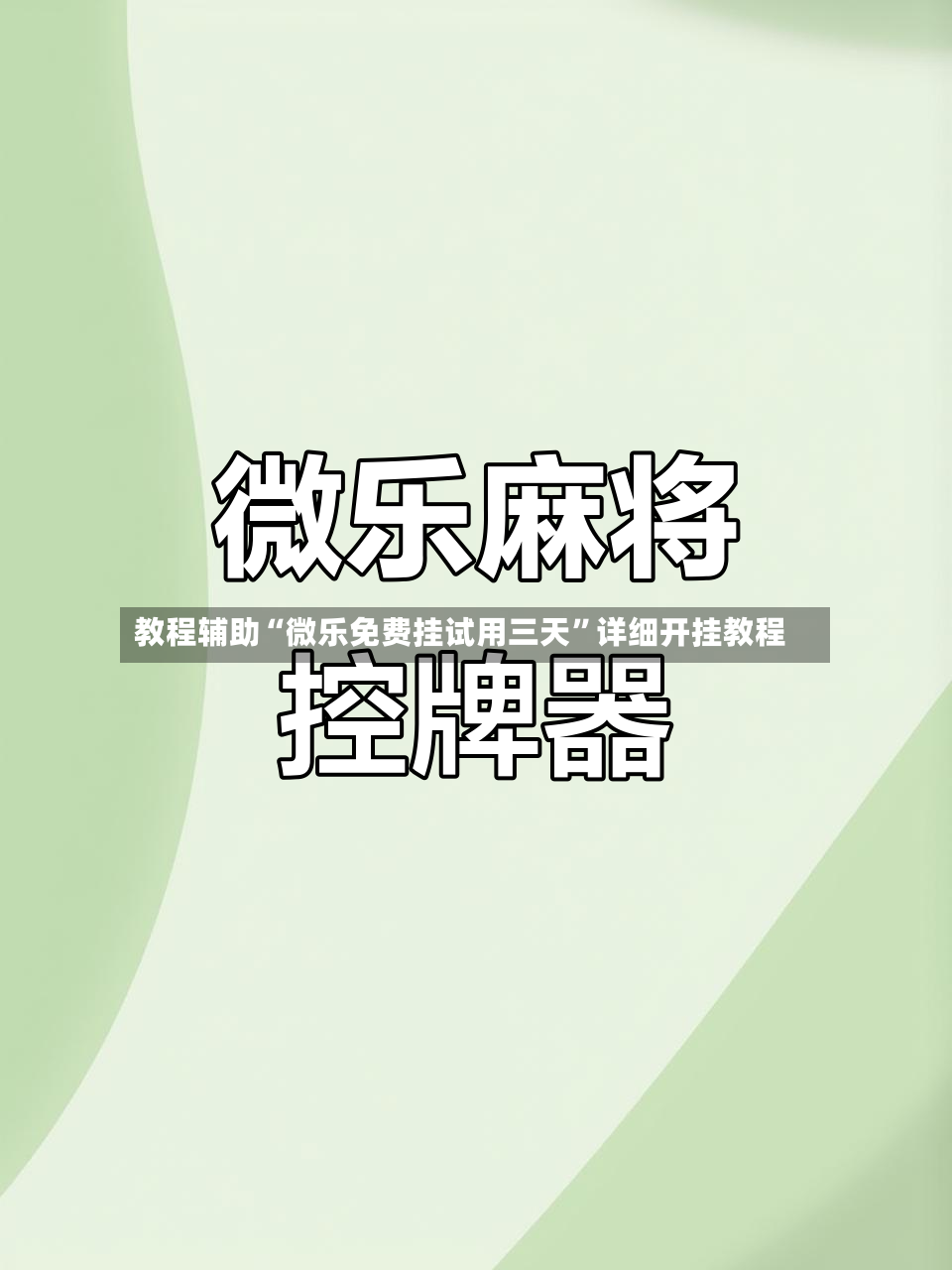 教程辅助“微乐免费挂试用三天”详细开挂教程-第2张图片