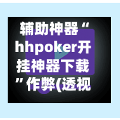 辅助神器“hhpoker开挂神器下载	”作弊(透视)透视辅助-第2张图片