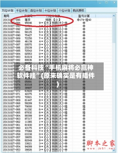 必备科技“手机麻将必赢神软件挂”(原来确实是有插件)