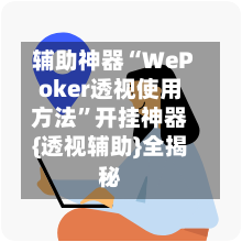辅助神器“WePoker透视使用方法”开挂神器{透视辅助}全揭秘-第2张图片