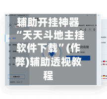 辅助开挂神器“天天斗地主挂软件下载”(作弊)辅助透视教程-第2张图片