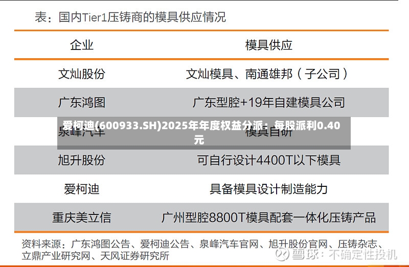 爱柯迪(600933.SH)2025年年度权益分派:每股派利0.40元-第2张图片