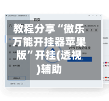 教程分享“微乐万能开挂器苹果版”开挂(透视)辅助-第2张图片