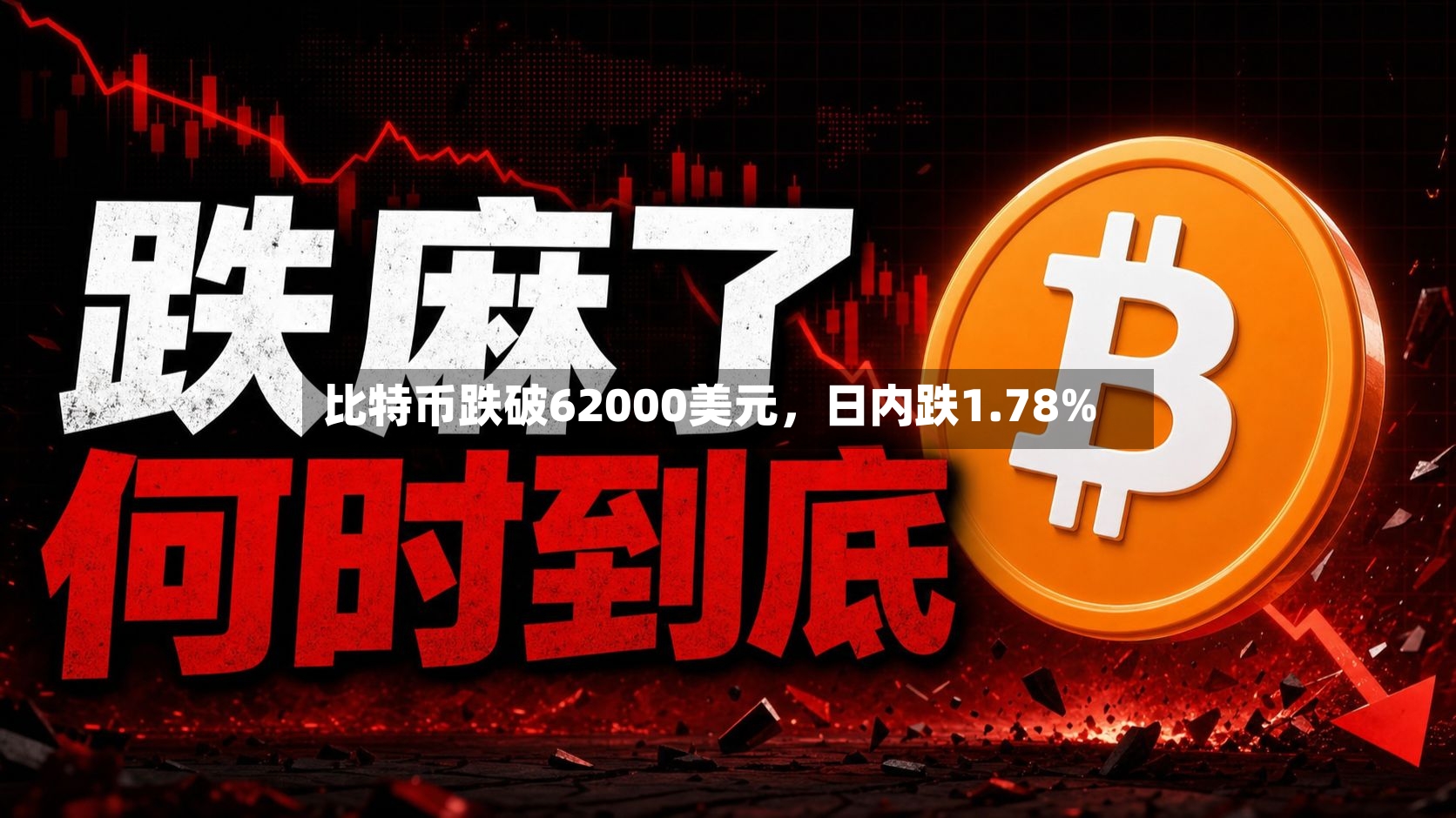 比特币跌破62000美元，日内跌1.78%-第2张图片