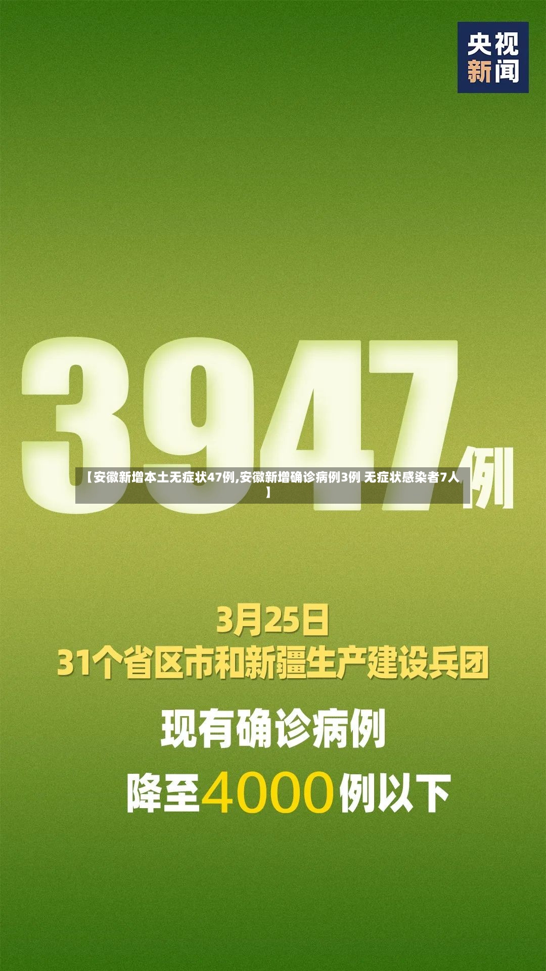 【安徽新增本土无症状47例,安徽新增确诊病例3例 无症状感染者7人】-第2张图片
