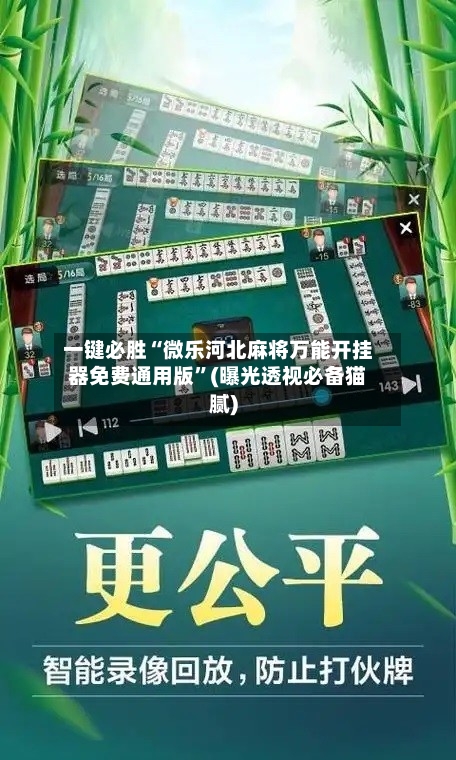 一键必胜“微乐河北麻将万能开挂器免费通用版”(曝光透视必备猫腻)-第2张图片