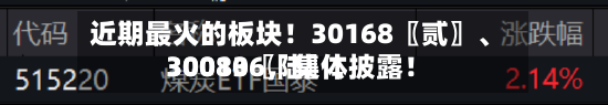 近期最火的板块！30168〖贰〗、30080〖陆〗、300136，集体披露！-第3张图片