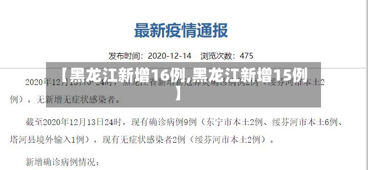【黑龙江新增16例,黑龙江新增15例】