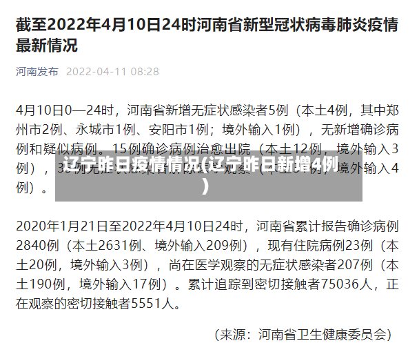辽宁昨日疫情情况(辽宁昨日新增4例)-第2张图片