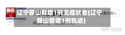 辽宁鞍山新增1例无症状者(辽宁鞍山新增1例轨迹)-第2张图片