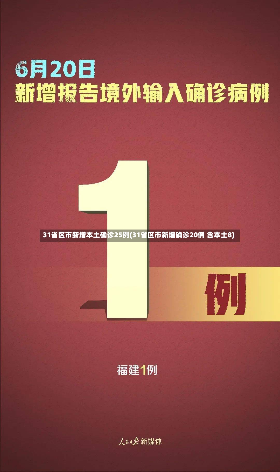 31省区市新增本土确诊25例(31省区市新增确诊20例 含本土8)