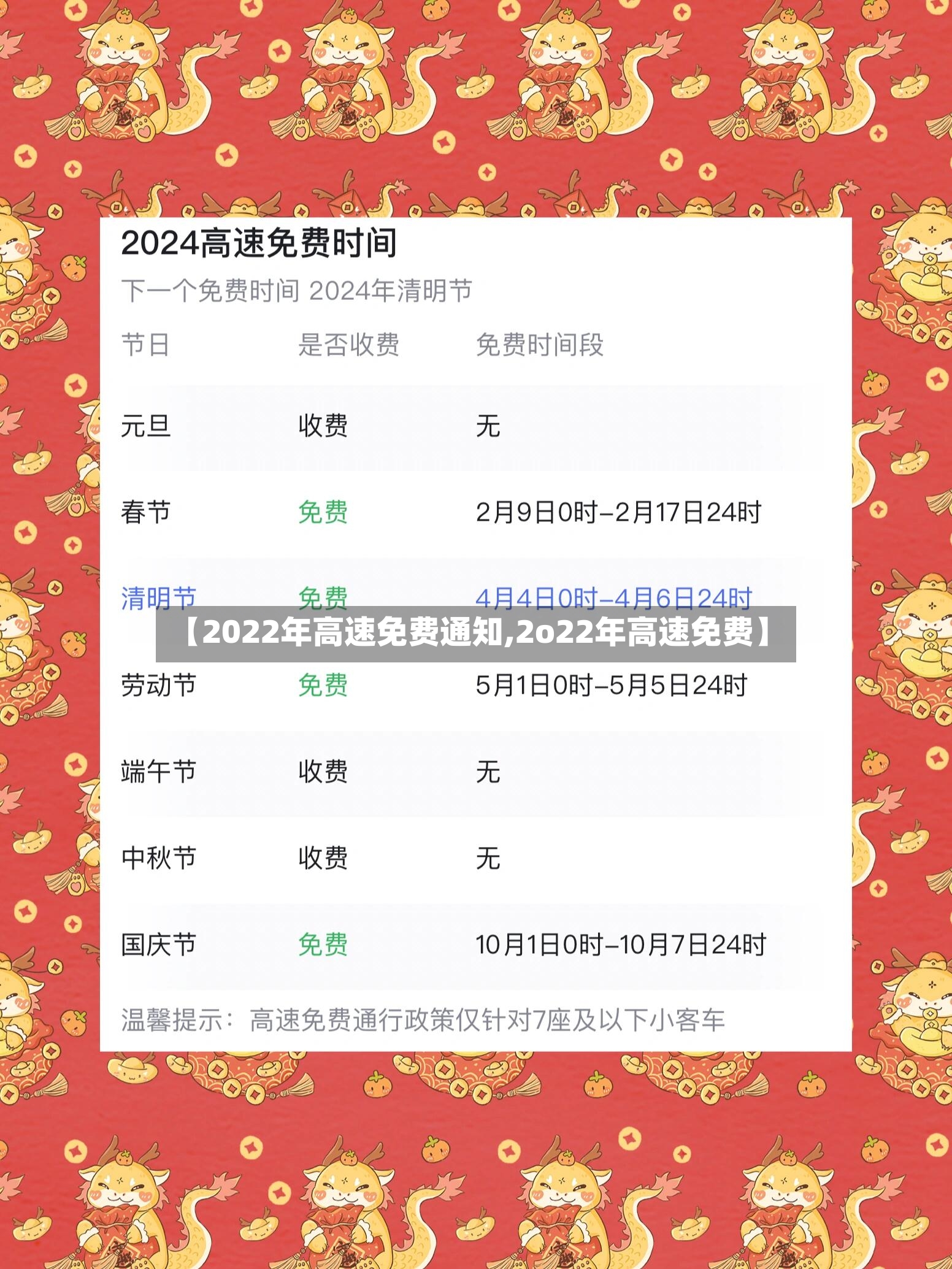 【2022年高速免费通知,2o22年高速免费】-第2张图片