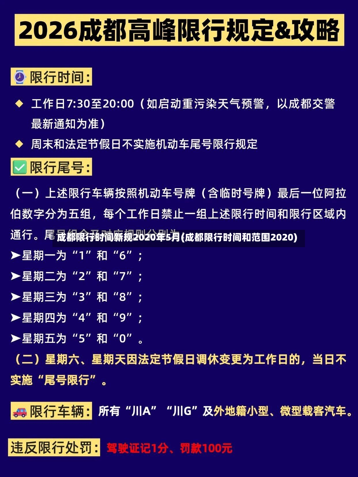 成都限行时间新规2020年5月(成都限行时间和范围2020)-第3张图片