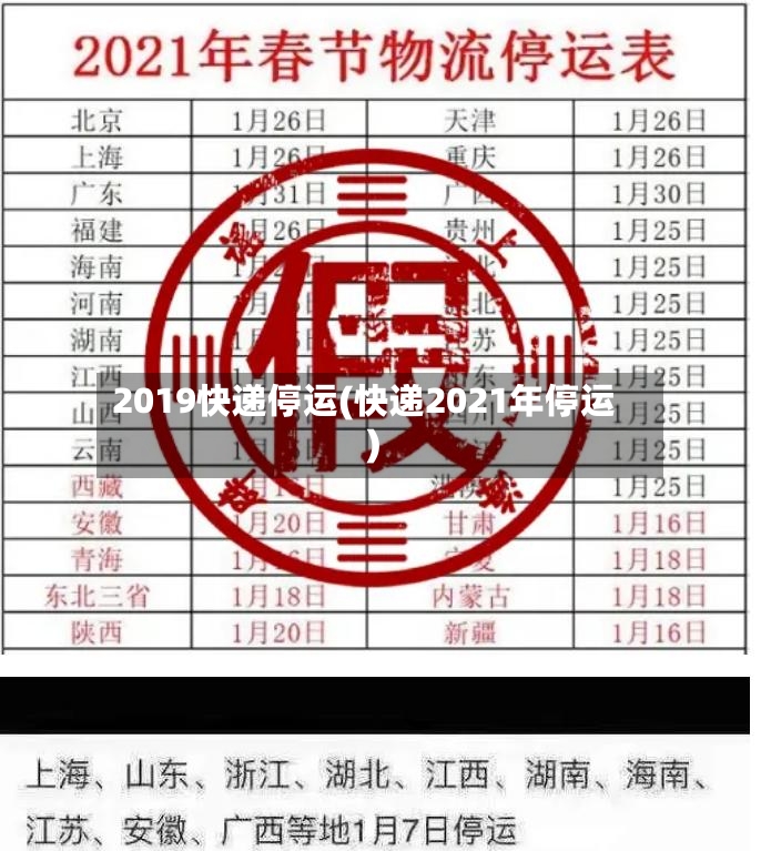 2019快递停运(快递2021年停运)
