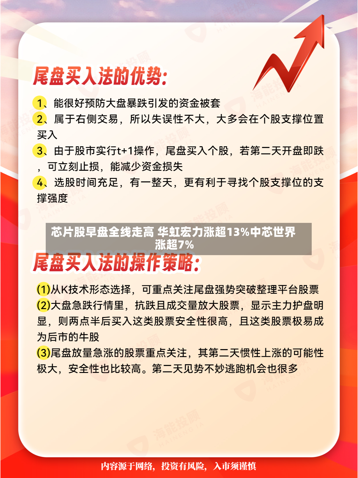 芯片股早盘全线走高 华虹宏力涨超13%中芯世界涨超7%