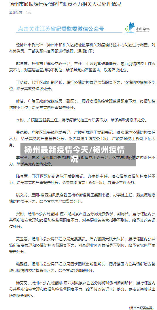 杨州最新疫情今天/杨州疫情况-第2张图片