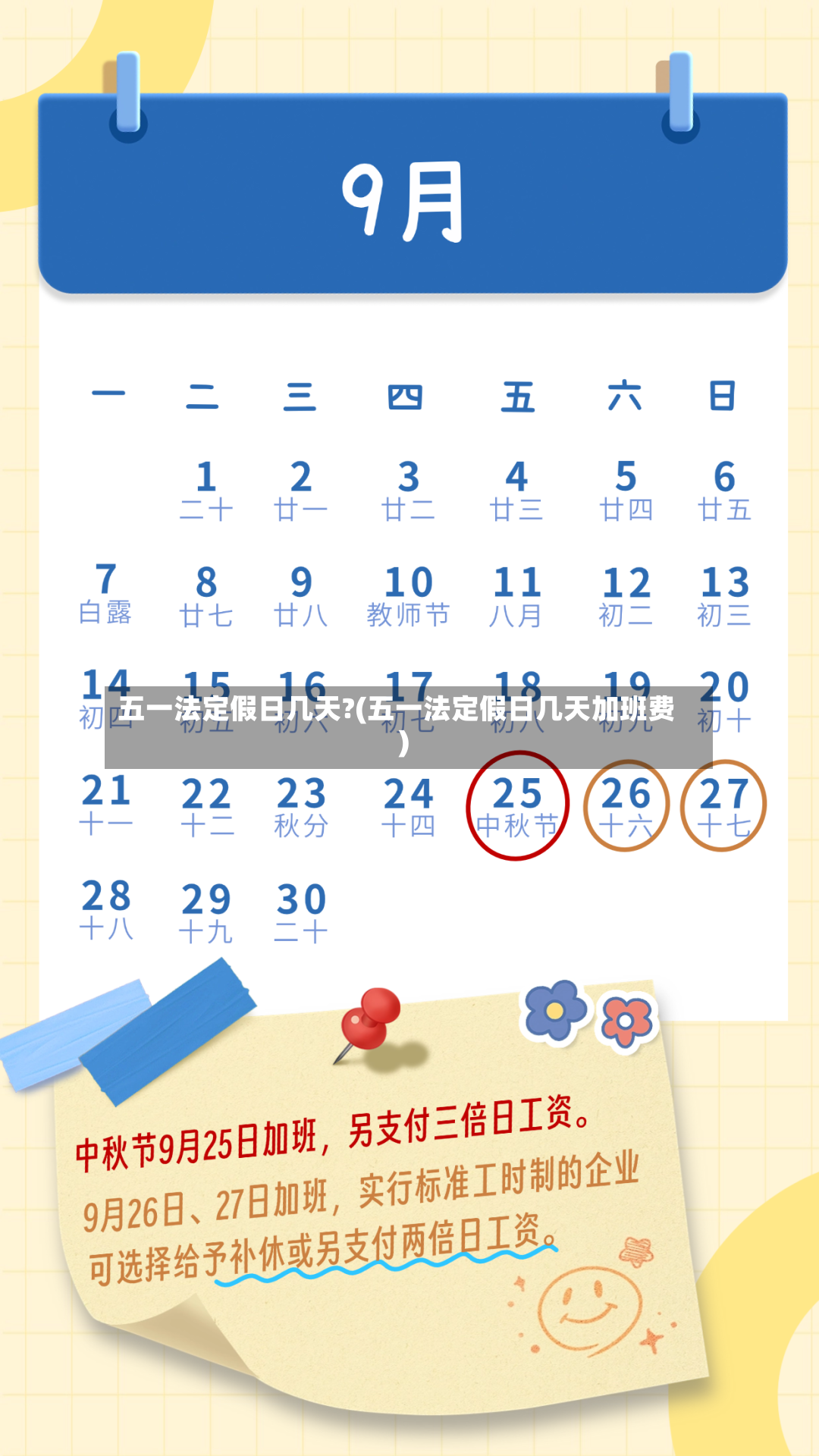 五一法定假日几天?(五一法定假日几天加班费)