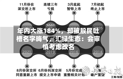 年内大涨184%，却被股民吐槽名字晦气，汇绿生态：会审慎考虑改名-第2张图片